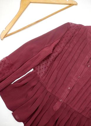 Блуза женская рубашка бордового цвета свободного кроя на пуговицах от бренда new look 10/383 фото