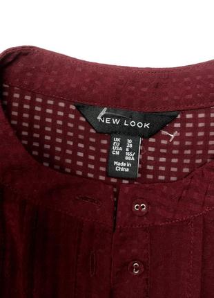 Блуза женская рубашка бордового цвета свободного кроя на пуговицах от бренда new look 10/384 фото