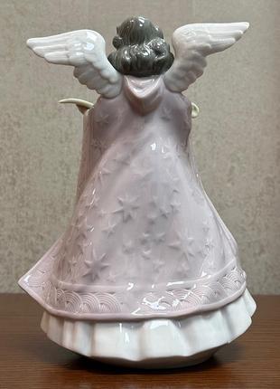 Фарфоровая статуэтка lladro «ангел рождественский певец».4 фото
