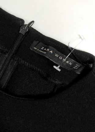 Блуза кроптоп женская черная короткая с поясом от бренда zara s4 фото