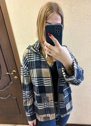 Распродажа рубашка в клетку утеплена с капишоном. рубашка в клетку