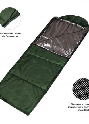 Спальный мешок одеяло зимний 220х80 ivn с подкладкой omni-heat, компрессионный мешок в комплекте2 фото