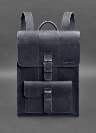 Кожаный рюкзак темно-синий crazy horse brit1 фото