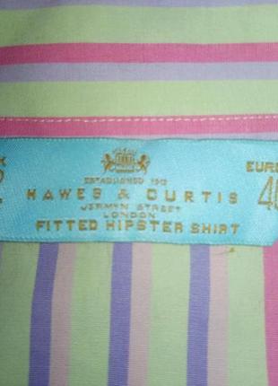 Женская рубашка под запонки в полоску "hawes & curtis" 46р3 фото