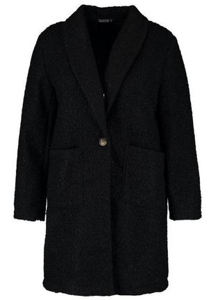 Пальто кардиган женский черный, под искусственный каракуль, l2 фото