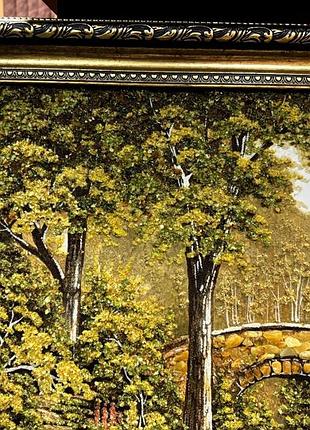 Картина из янтаря «дом в лесу»