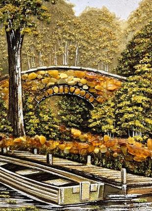 Картина из янтаря «дом в лесу»