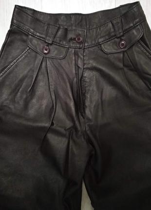 Кожа gigi pary leather italy штаны высокая посадка2 фото