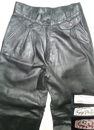 Кожа gigi pary leather italy штаны высокая посадка5 фото