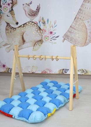 Мобіль дитячий, підлоговий, бебі джим + матрасик бон бон голубий (m end ms)1 фото