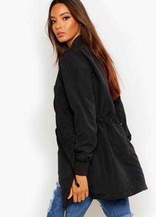 Женская длинная куртка-бомбер черного цвета, м2 фото