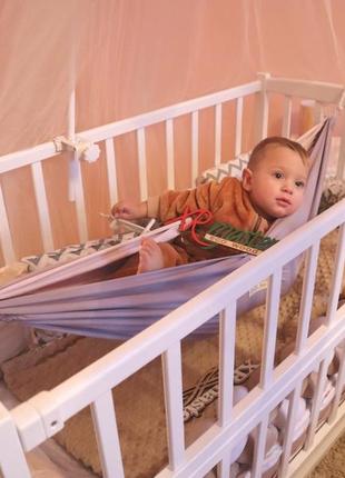 Гамак в дитяче ліжечко дитячий гамак фіолетовий1 фото