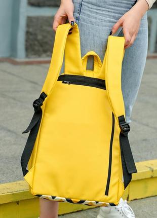 Жіночий рюкзак sambag zard lst жовтий з орнаментом9 фото