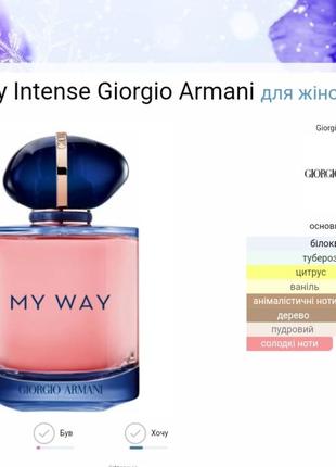 Парфумована вода giorgio armani my way intense розлив 1мл3 фото