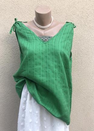 Лен майка,блуза с открытой спиной,завязки по плечам,большой размер,этно,бохо