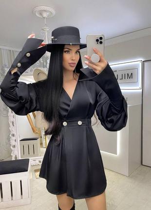 Шелковое платье рубашка на запах