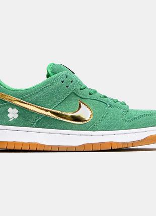 Шикарные женские стильные кроссовки "nike sb dunk low pro st. patrick's day"