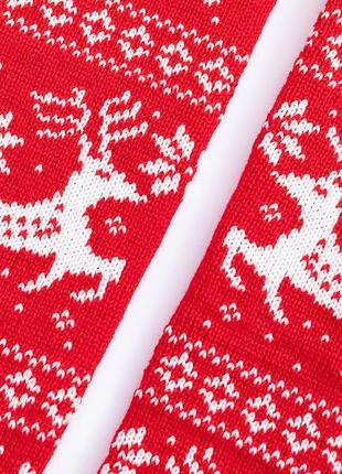 Носки высокие новогодние красные 1497 с бубонами чулки с оленями на фотосессию гольфы с манжетом10 фото