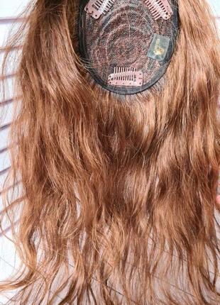 Накладка макушка топпер 100% натуральный волос.3 фото