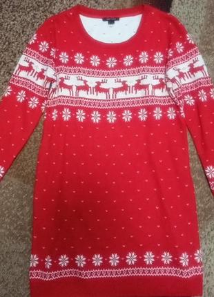 Новорічний довгий  светр, туніка2 фото