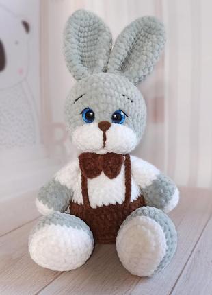 Мягкая игрушка кролик, вязаная плюшевая зайка, амигуруми1 фото