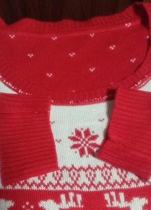 Новорічний довгий  светр, туніка4 фото
