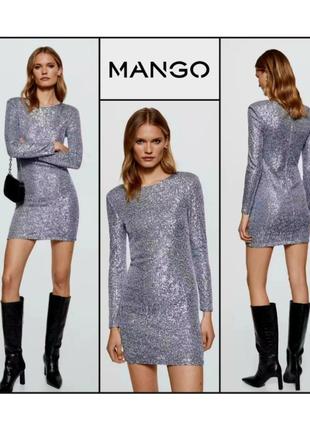 Елегантна блискуча сукня mango xs вечірня жіноча коротка міні коктейльна корпоратив святкова новорічна з паєтками плаття вечірнє в паєтках жіноче1 фото