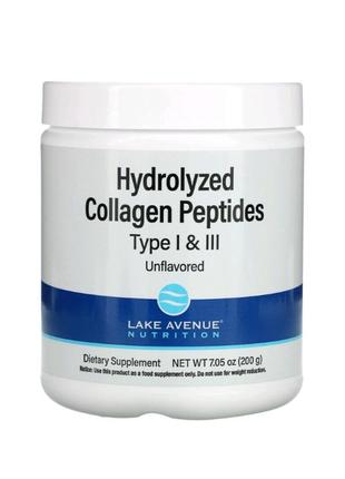 Пептиди колагену в порошку 1 і 3 типів — 200 грамів — lake avenue nutrition2 фото