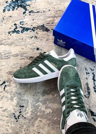 Adidas gazelle dark green, кроссовки адидас газель мужские, кроссовки мужественный адидас газель4 фото