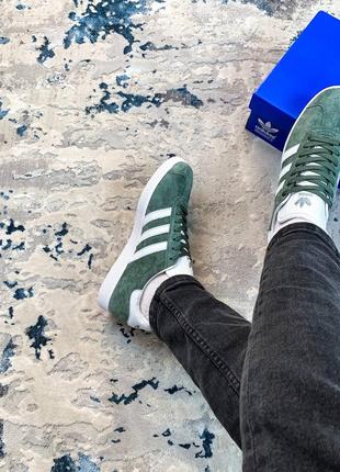 Adidas gazelle dark green, кроссовки адидас газель мужские, кроссовки мужественный адидас газель8 фото