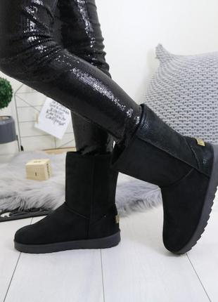 35-37 угги чоботи напівчоботи черевики жіночі зимові зима екозамш уггі1 фото