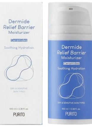 Зволожуючий бар'єрний крем для обличчя purito dermide relief barrier moisturizer 100ml пуріто