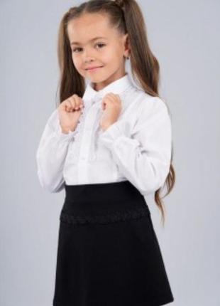 Sasha білосніжна блузка для дівчинки3 фото