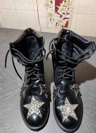 Женские сапожки, ботинки армейские на шнурках3 фото