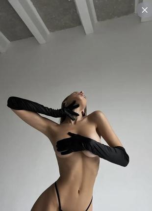 Довгі атласні рукавички