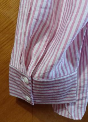 Новая вискозная стильная свободного кроя блуза рубашка в полоску р.20 от papaya matalan7 фото