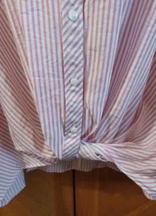 Новая вискозная стильная свободного кроя блуза рубашка в полоску р.20 от papaya matalan6 фото