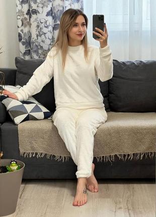 Теплая женская пижама, махра, тепленькая3 фото