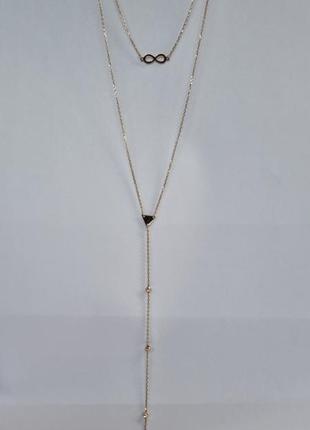 Колье цепь цепочка двойная золото проба