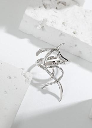Розкішна срібна дизайнерська каблучка "ліана" - розкішна срібна каблучка