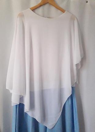 Шифонова блуза розлітайка білосніжна бохо оверсайз