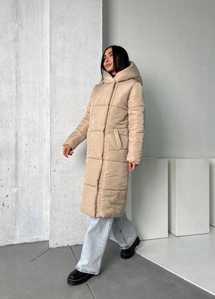 Зимняя удлиненная куртка -пальто плащевка канада наполнитель силикон 250, плотная плащевка не промокает, на молнии+ кнопки ⠀ отличного качества!🔥5 фото