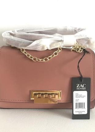 Сумка шкіряна zac posen eartha mini chain shoulder leather bag оригінал9 фото