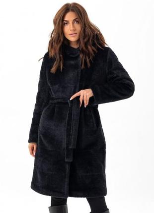 Original brand пальто женское эко альпака теплое утепленное slimtex, с капюшоном, зимнее, белое, черное, бежевое, капучино3 фото
