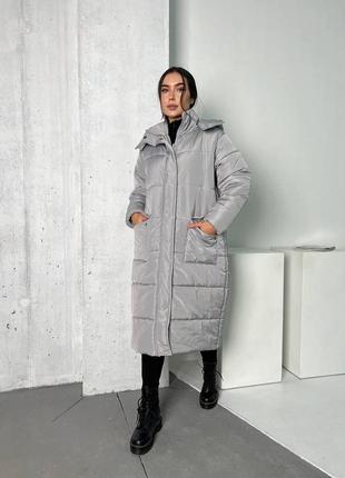 Жіноча зимова куртка,женская зимняя куртка,жіноче зимове довге тепле пальто,женское длинное тёплое пальто,пуховик1 фото
