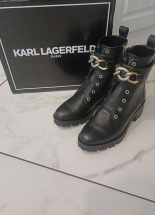 Ботинки karl lagerfeld 8,5 новые кожа оригинал