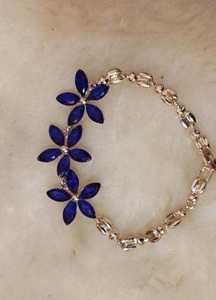 Браслет синие цветы распродажа 3