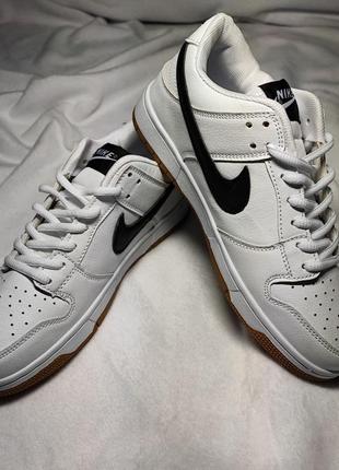 Кросівки  farm nike duhk low з коричневою підошвою білі