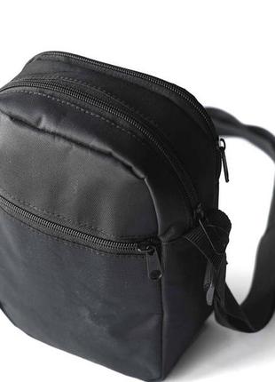Мужская сумка мессенджер stone island casual черная спортивная барсетка  тканевая сумка через плечо4 фото