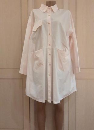 Коттоновое  поплиновое  платье - рубашка оверсайс от myhelena. италия.
